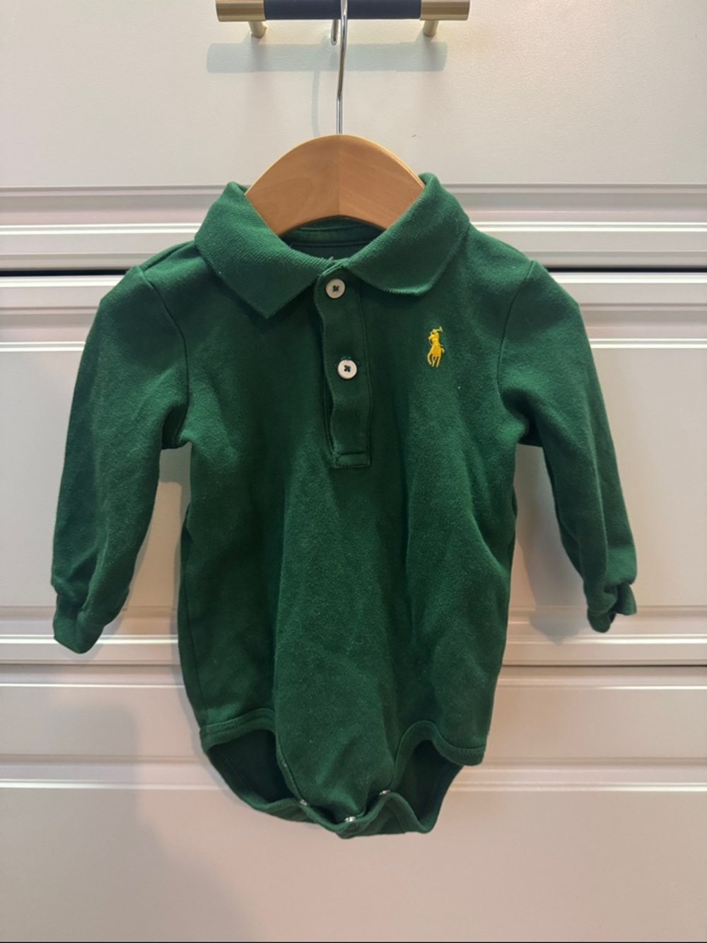 Ralph Lauren Green Polo Onesie